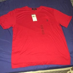 Red Polo V-neck T-shirt
